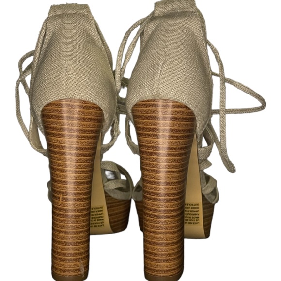 JustFab Lace Me Up Platform Sandal - Picture 3 of 8